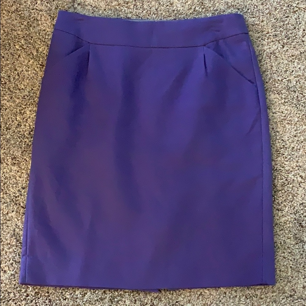 J. Crew Purple Pencil Skirt Sz 8